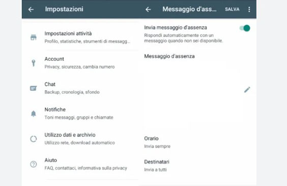 impostare messaggi automatici WhatsApp Business