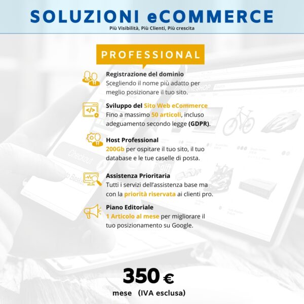 Pacchetto e-Commerce Professional - Mensile