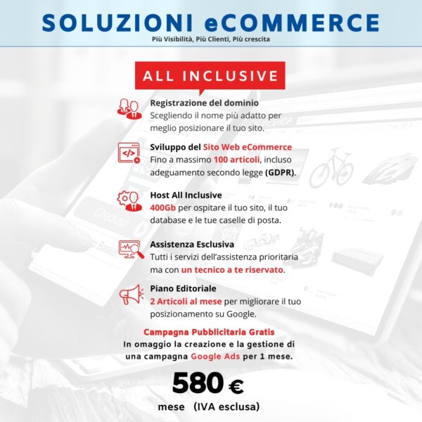 Pacchetto e-Commerce All Inclusive - Mensile