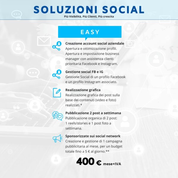 Pacchetto Social Easy - Mensile