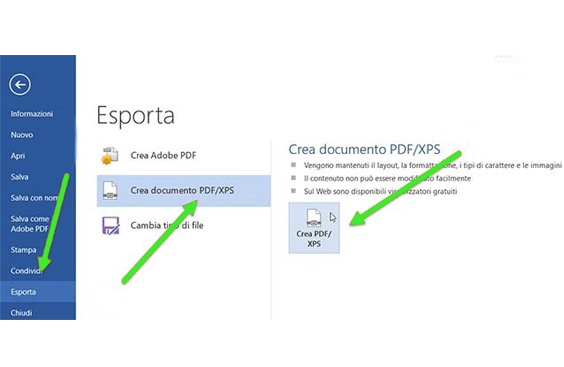 convertire Word in PDF con LibreOffice