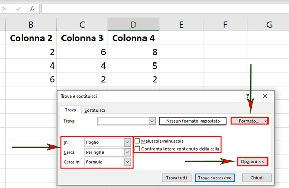 Ricerca Avanzata Ricerca di Excel