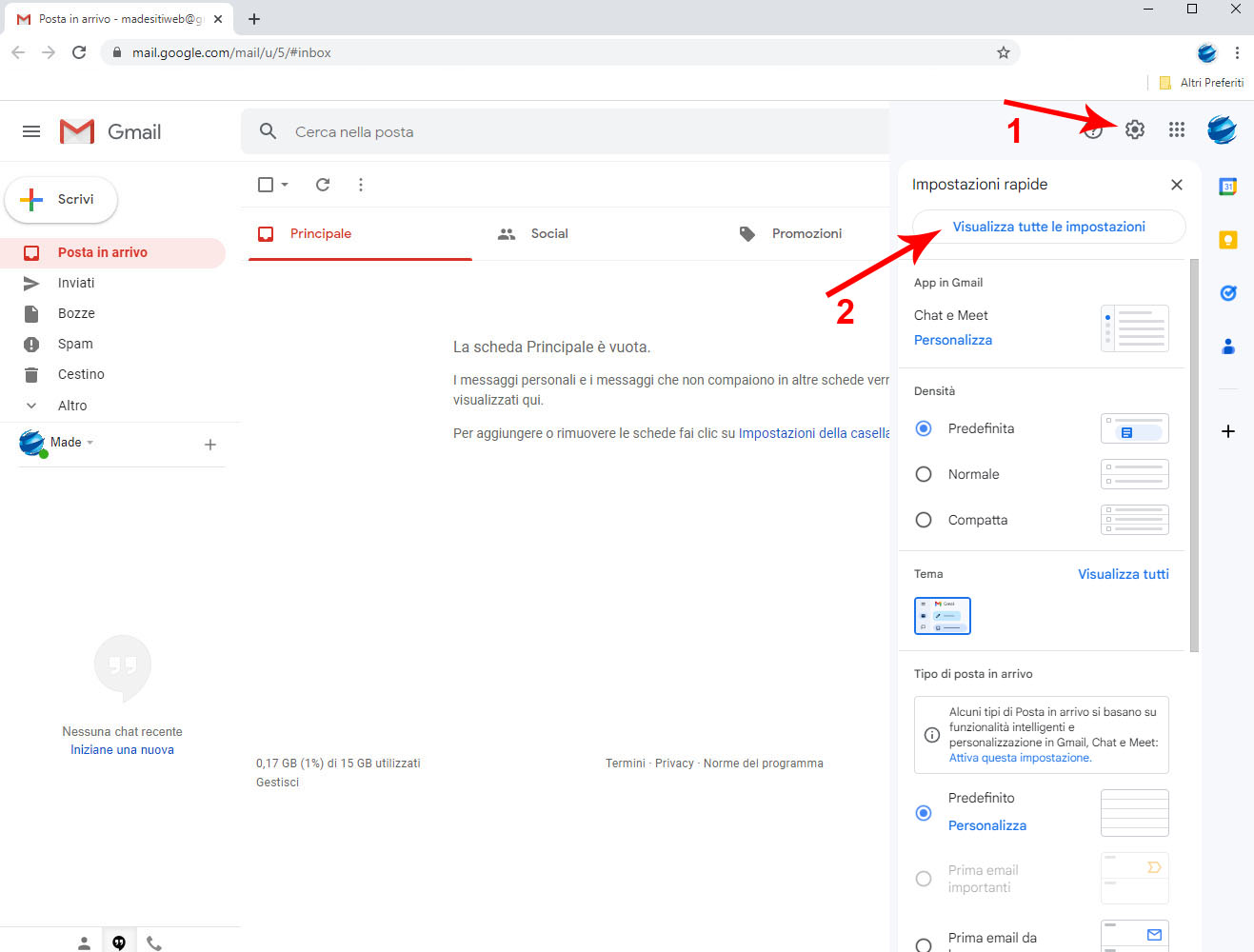 Come collegare la mail del dominio al Gmail per la posta in entrata